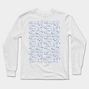 Kawaii Bunnies Blue Long Sleeve T-Shirt